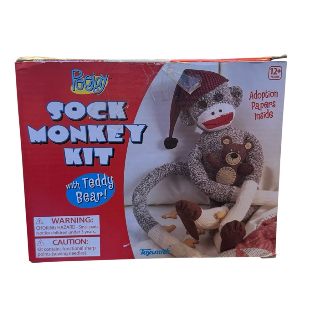 Make Your Own Sock Monkey Kit with Teddy Bear - Picture 2 of 4